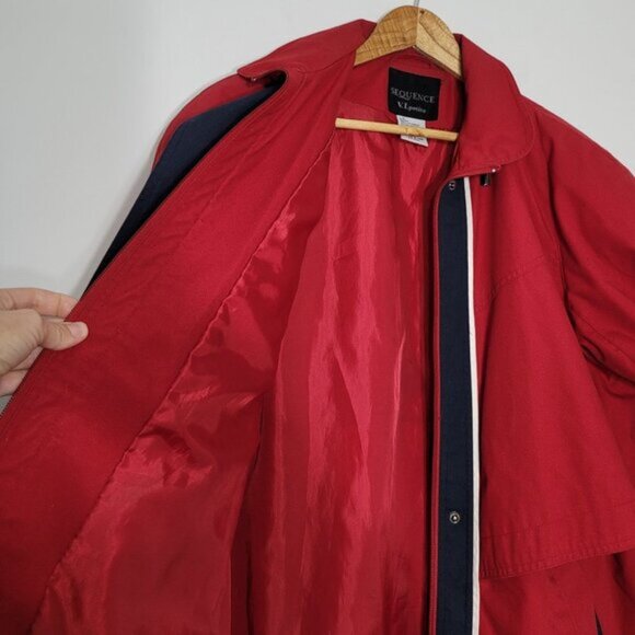 Sequence VI Petite 90s Red Vented Classic Jacket Zippered Outerwear Drawstring S - Picture 9 of 9